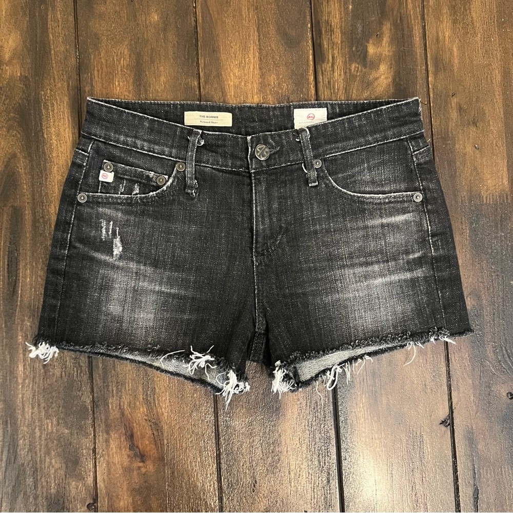 AG Jeans Cut Off Denim Shorts Bonnie Black size 25